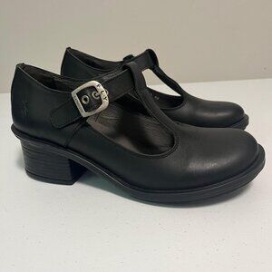 Fly London Leather Mary Jane Heeled Shoes Size EU 40 / US 9-9.5